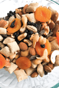 homemade trail mix up close