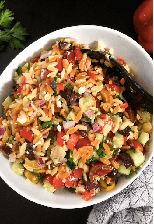 Greek Orzo Pasta Salad Recipe - Rachel B The RD