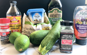 Zucchini-corn salad ingredients