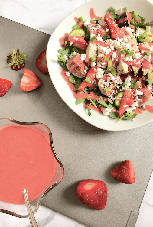 strawberry dressing and salad
