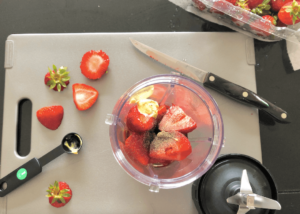 strawberries cut