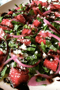 watermelon salad close up