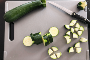 cubing zucchini