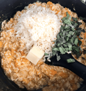 sage, butter parm added to risotto
