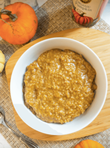Pumpkin pie oatmeal with no toppings