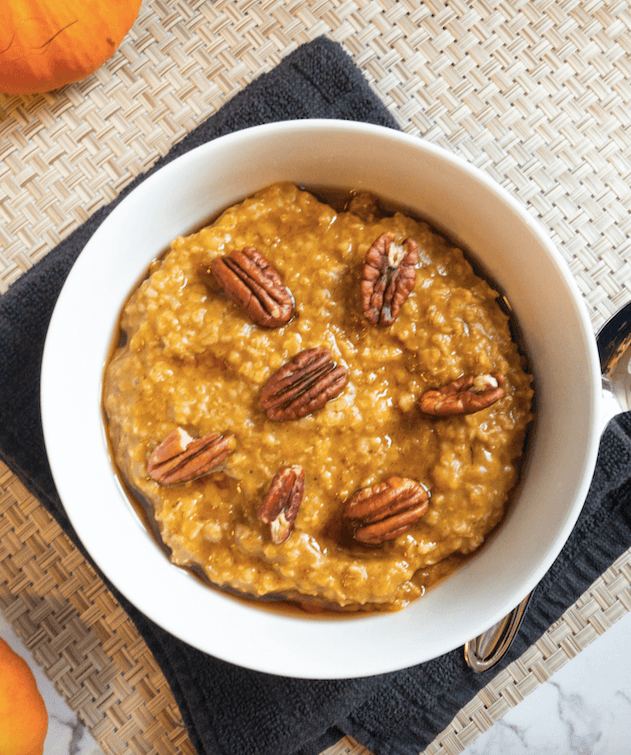 black napkin under oatmeal