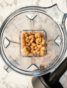 raw cashews in blender