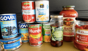 Canned and jarred pantry staples
