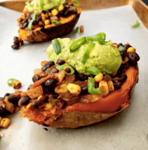 Mexican stuffed sweet potato tray