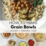 Ingredients to make a healthy grain bowl