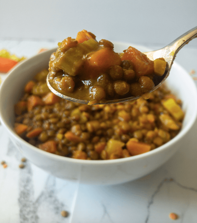 Spoonful of lentil soup