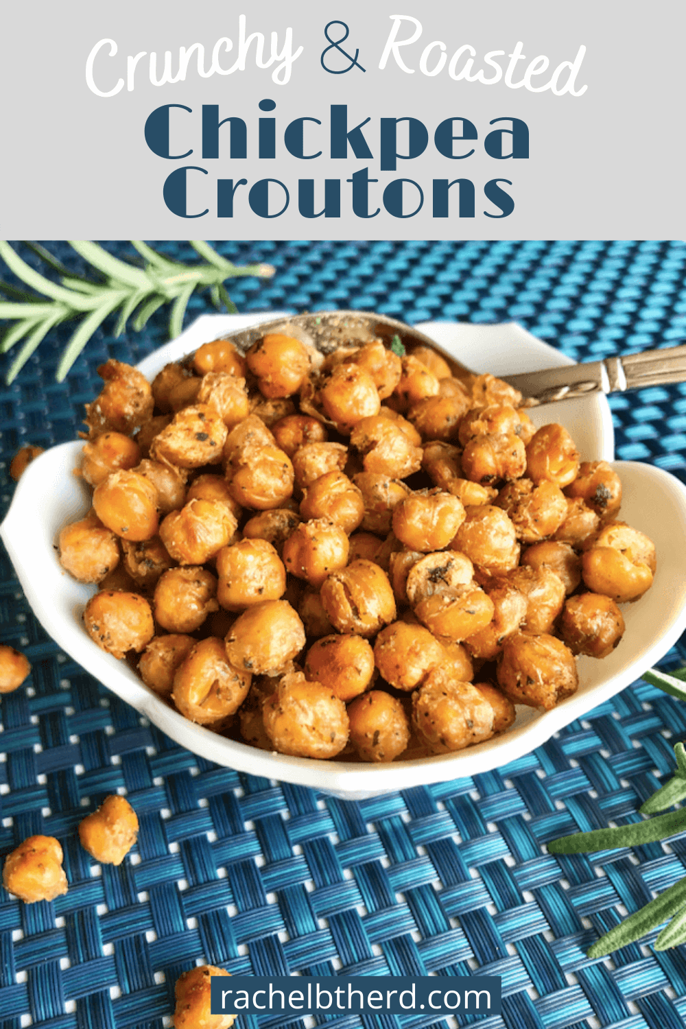 Crunchy Roasted Chickpea Croutons in a bowl