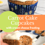 Healthier Carrot cake cupcakes with cream cheese frosting