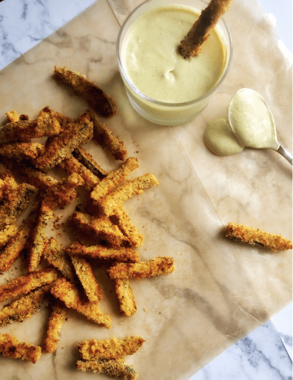 zucchini fries with dip