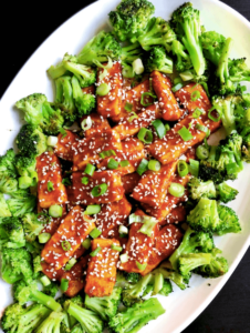 Garlic ginger tofu with broccoli