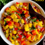Mango salsa with chips