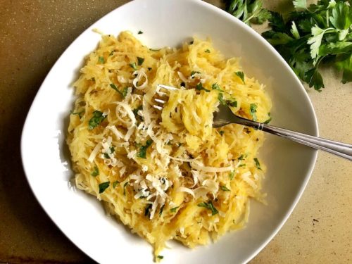 Garlic Parmesan Spaghetti Squash - Rachel B The RD