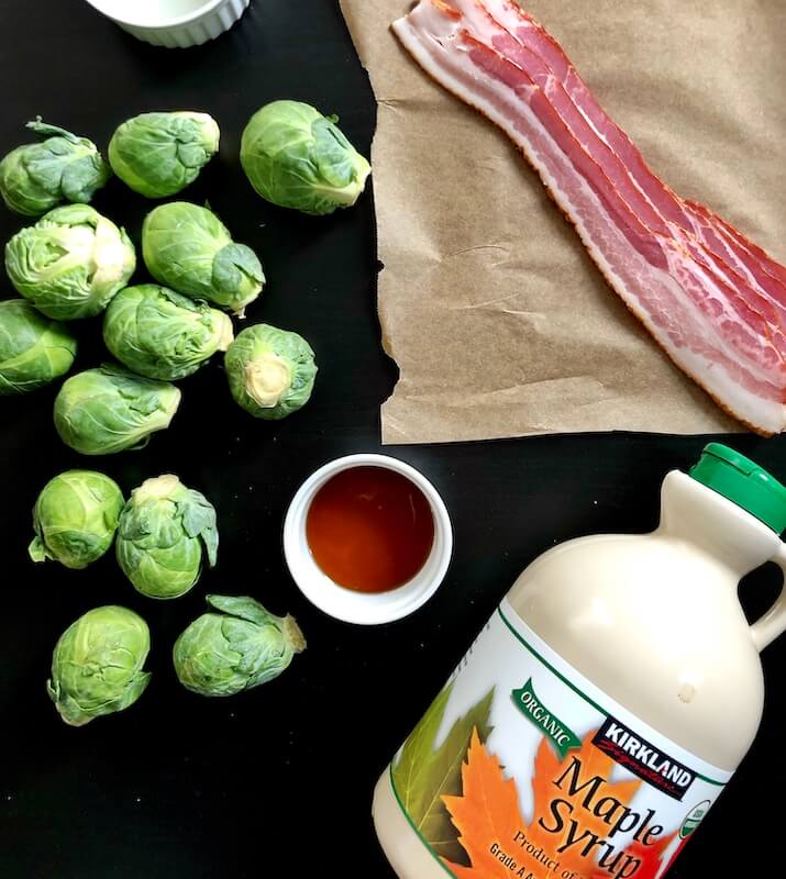 brussels sprouts , bacon and maple syrup