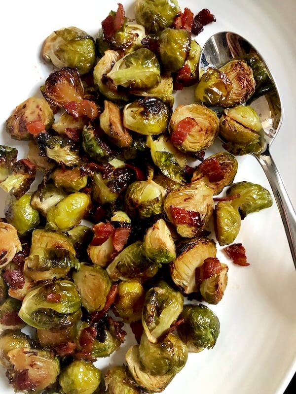 roasted brussel sprouts with maple syrup and bacon