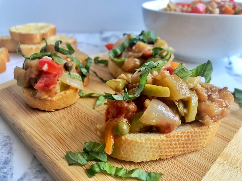 toasted bread with caponata