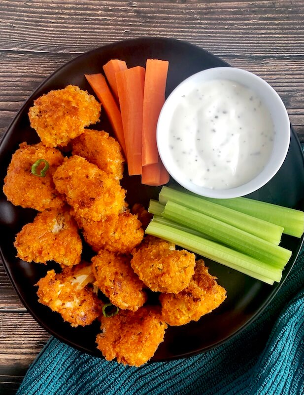 carrots, celery, buffalo cauliflower with ranch dip