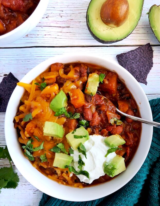 chili with winter squash and beans