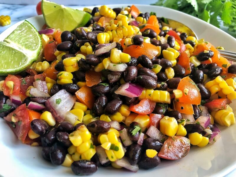 Summer bean salad with tomatoes and corn