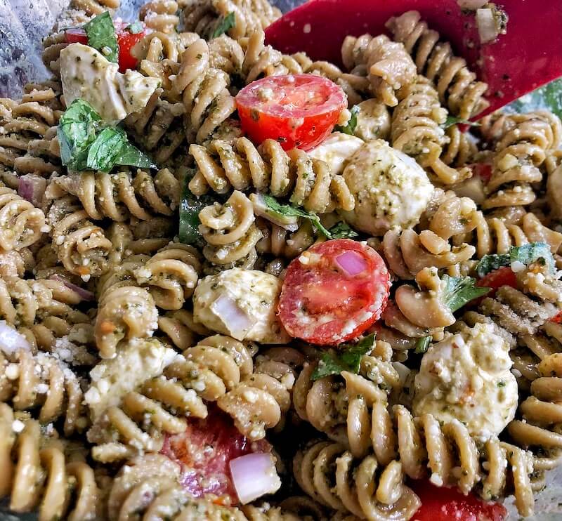 up close pasta salad