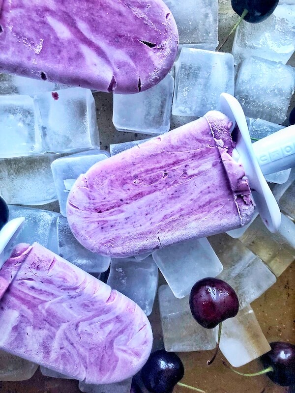 healthy cherry ice pops