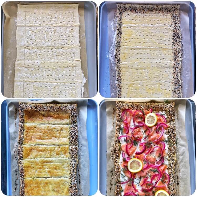 how to make a smoked salmon puff pastry tart