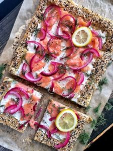 lox puff pastry tart