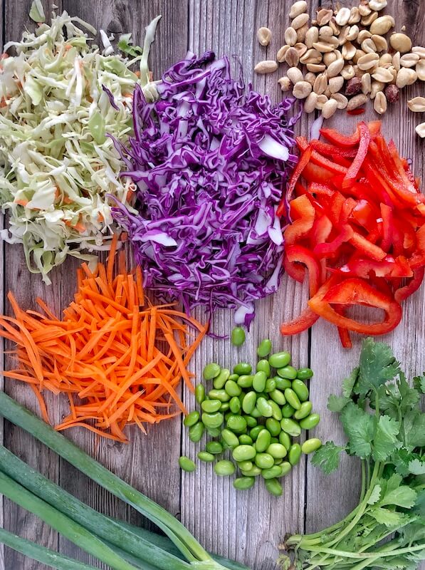 Ingredients to make a homemade slaw