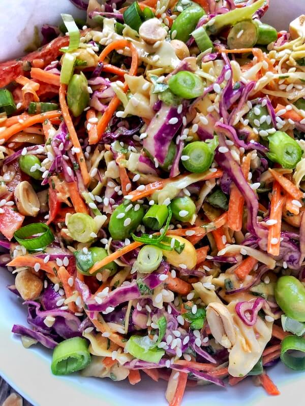slaw with Asian inspired flavors
