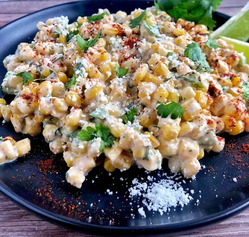 creamy corn salad with cotija cheese